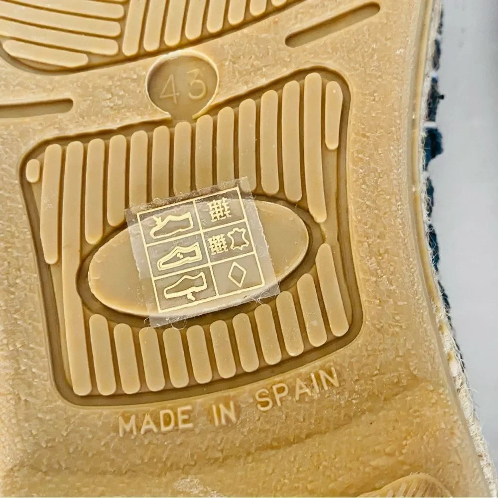 lisa b. Made in Spain Grey Pique Fabric Espadrilles Sz EU 43 US 11/11.5 NWT